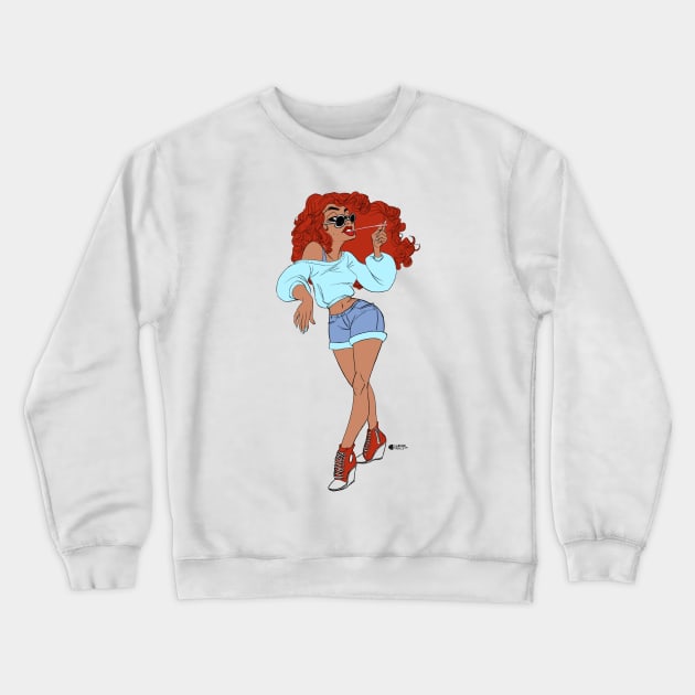 Sassy Crewneck Sweatshirt by cseguritanart